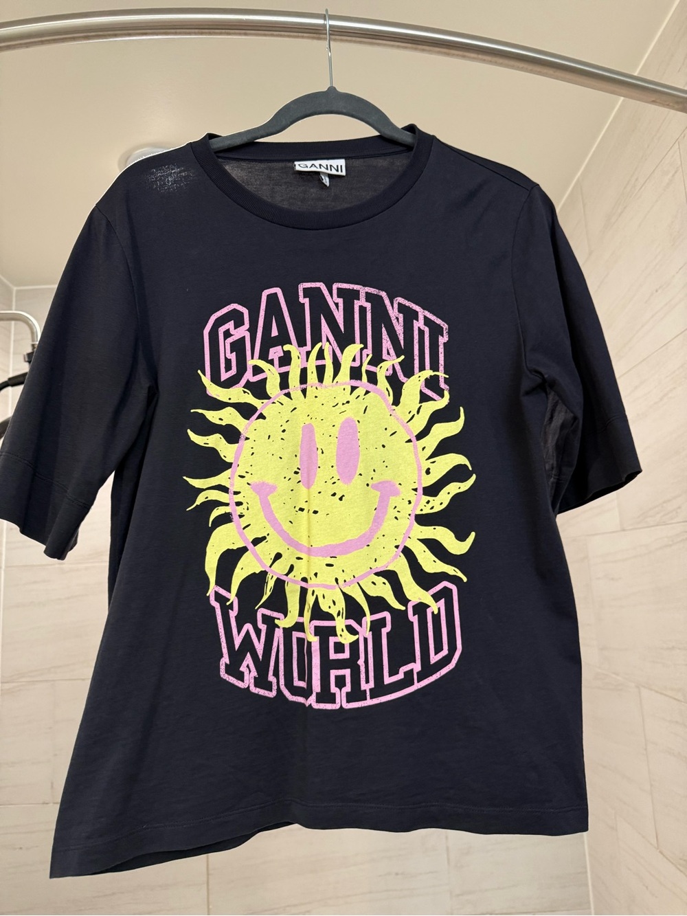 Ganni Black/Dark Gray Tee